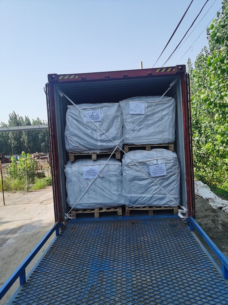 PP Sling Bags huma mgħobbija 1x40'HC għall-ippakkjar tar-ross f'50kg PP minsu...